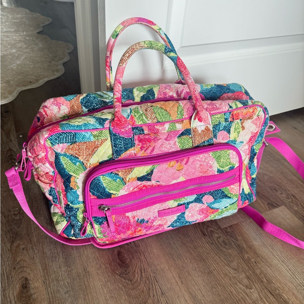 Vera Bradley Iconic Super Bloom Large Weekender Duffel Bag w/Crossbody strap